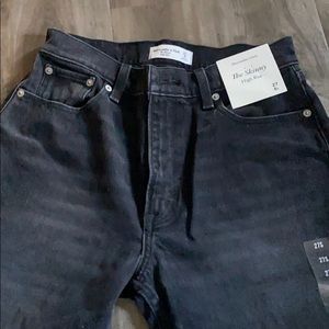 A&F, black, high waisted, skinny jeans